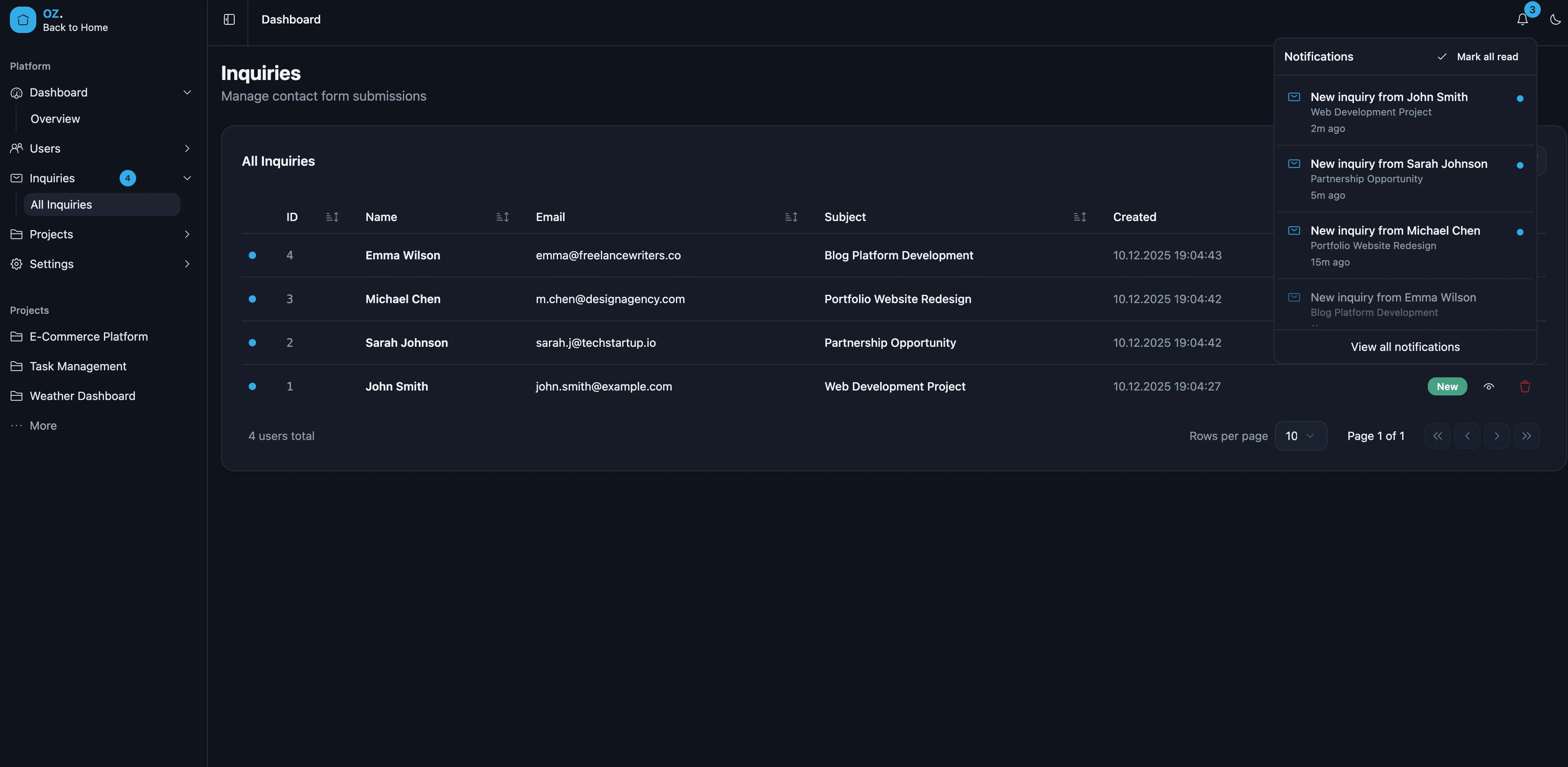 Real-time notifications